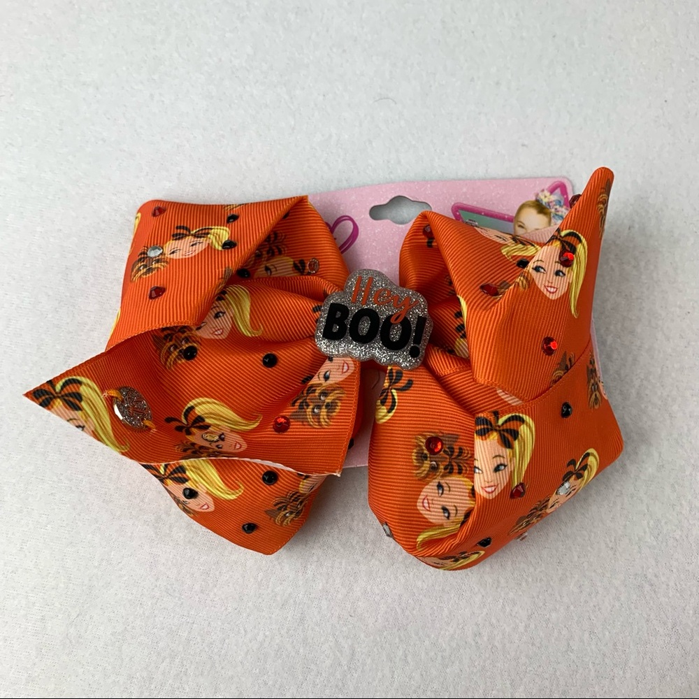 Jojo Siwa Rhinestones Hey Boo Orange Halloween Hair Bow Bobo Nickelodeon New